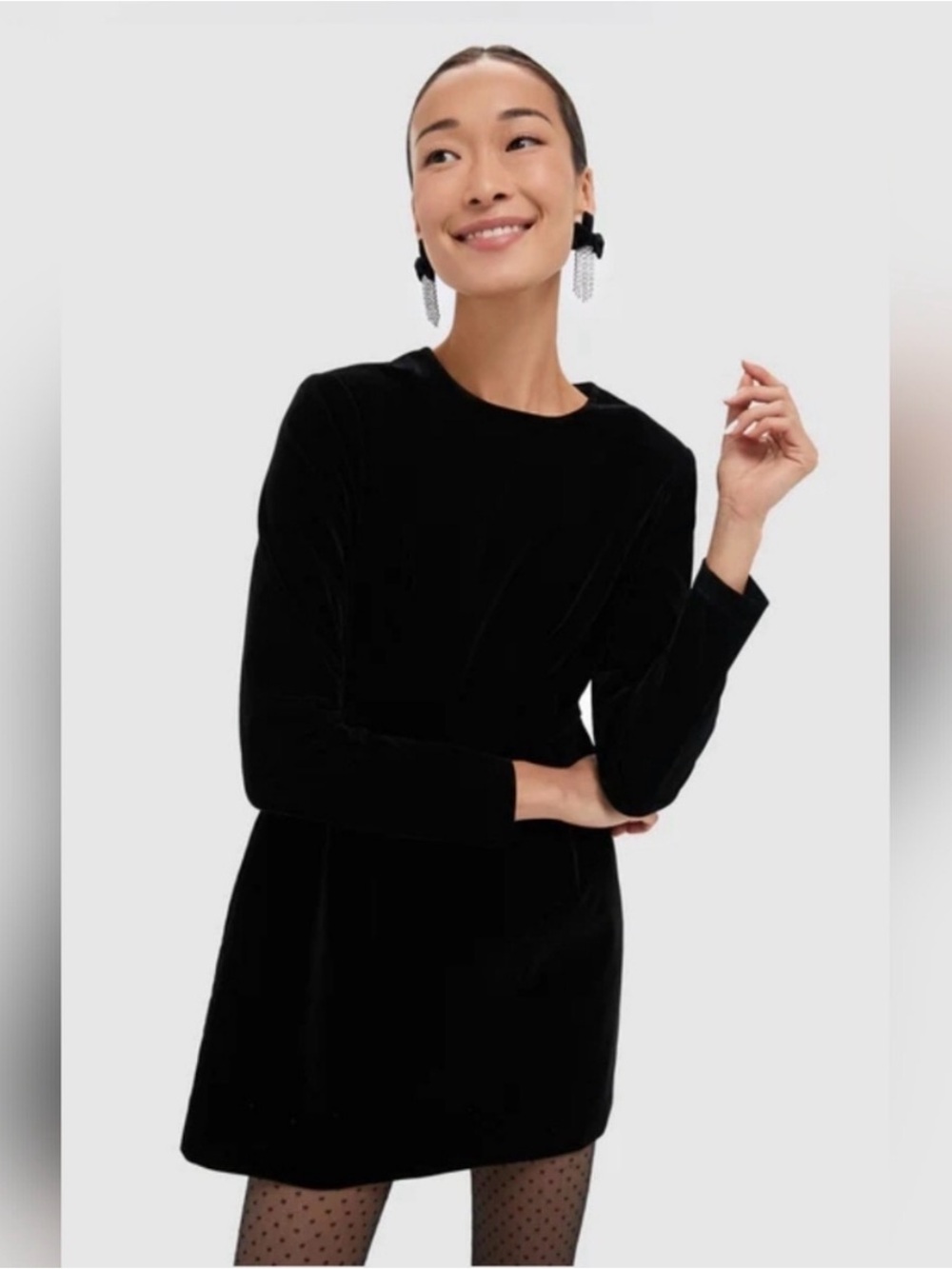 Tuckernuck Velvet Black Mini Haley Dress NWT